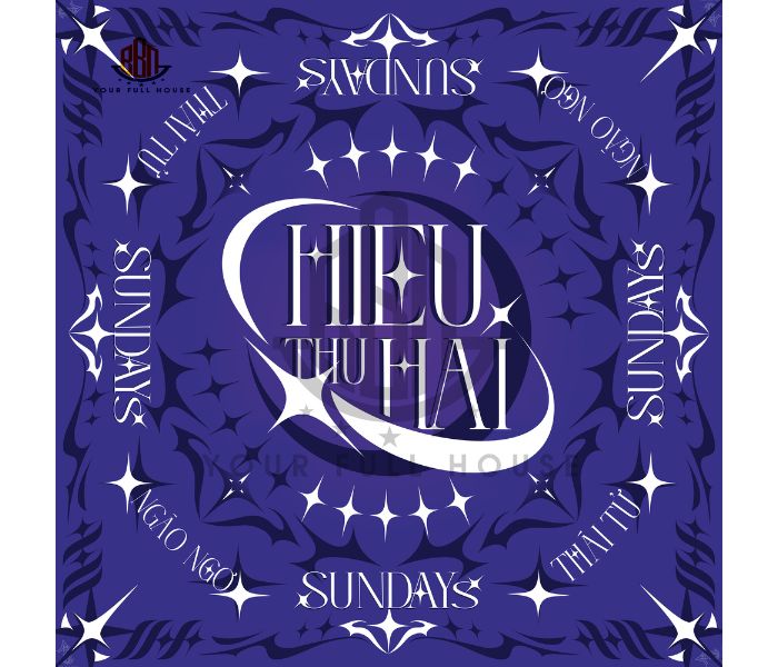 KHĂN BANDANA HIEUTHUHAI SUNDAY LỤA MỊN NHẬT SIZE 60X60 2 MẶT BBN YOUR FULL HOUSE
