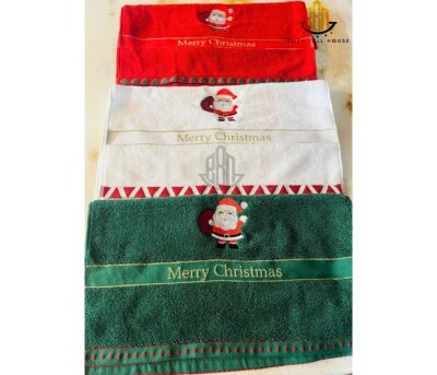 Bộ 3 Khăn tắm Hàn Quốc chất lượng thêu hình Giáng sinh thương hiệu BBN Your Full House