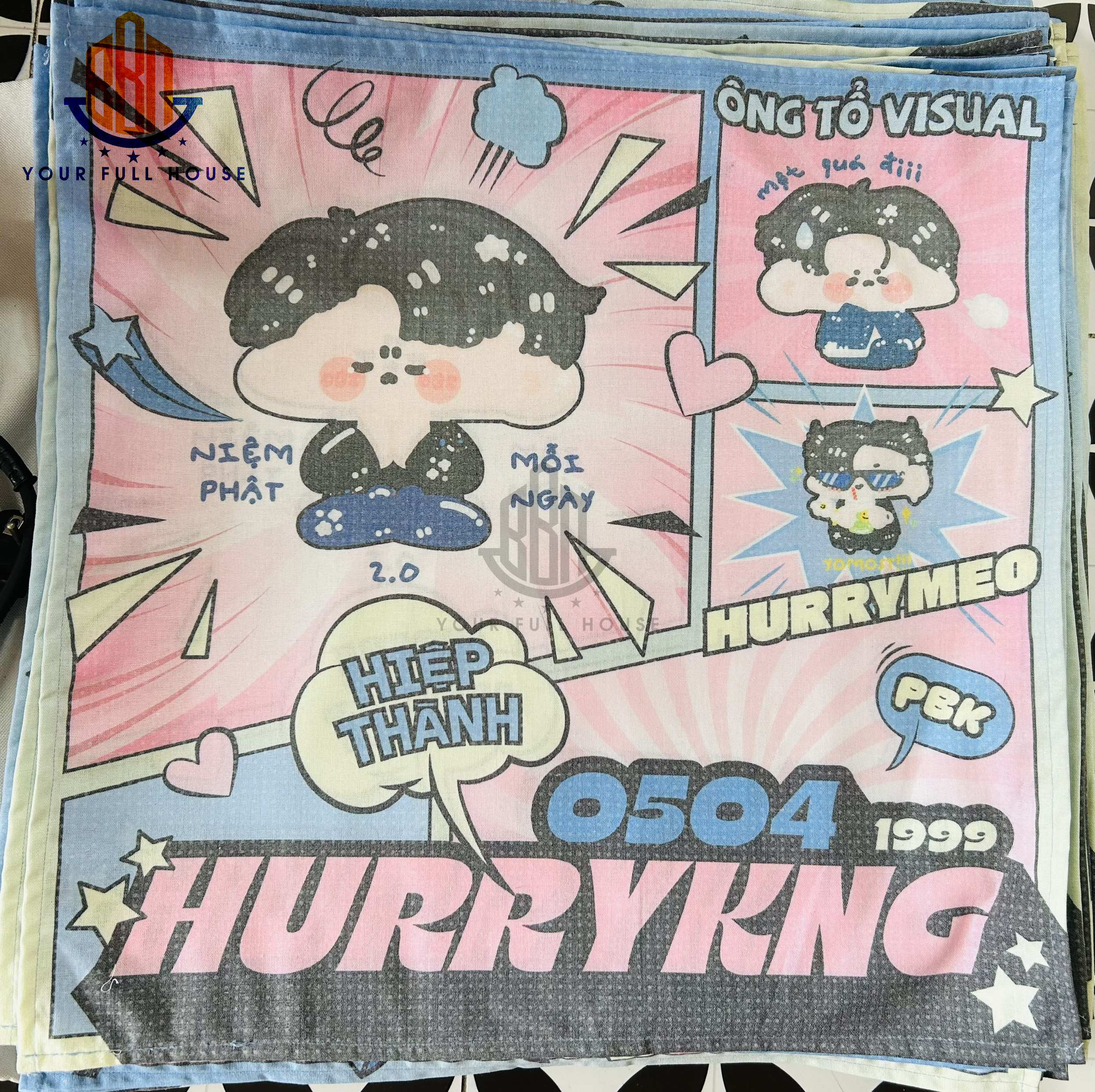 Khăn In Kỹ Thuật Số Theo Yêu Cầu, In Logo, Họa Tiết, Hình Ảnh Chất Lượng Cao