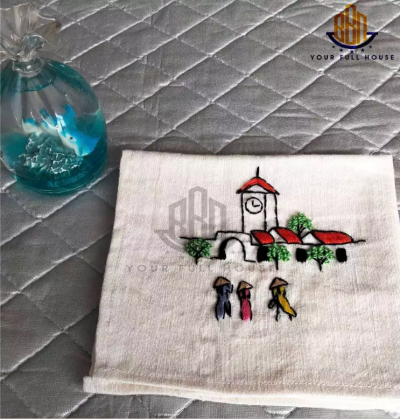 Khăn tay thêu chợ Bến Thành, chất liệu tơ tằm BBN Your Full House