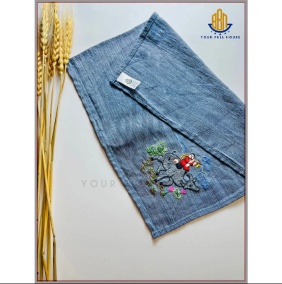 Khăn thêu tay hình mục đồng chăn trâu thổi sáo, thương hiệu BBN Your Full House