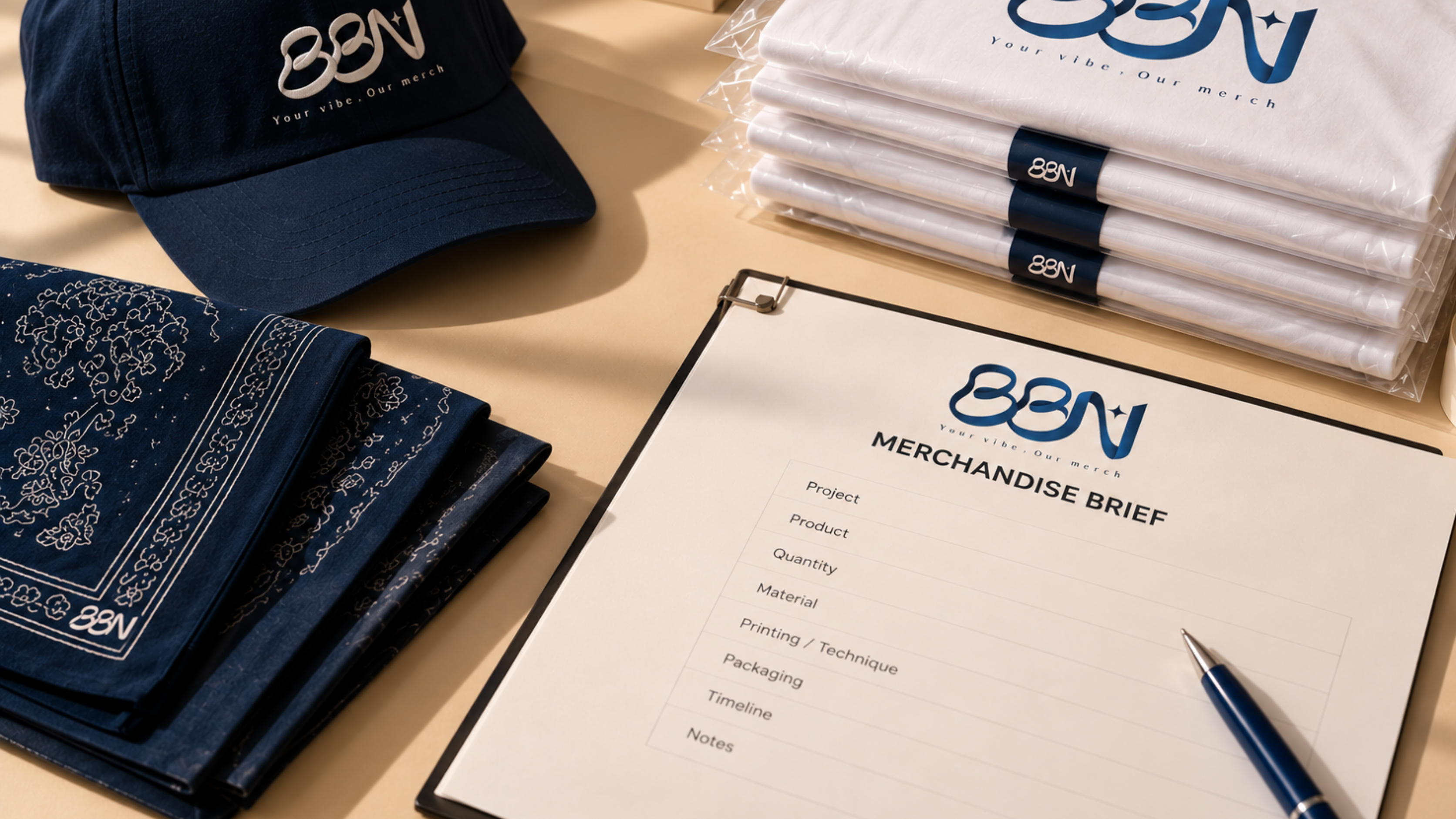 Checklist th&ocirc;ng tin cần chuẩn bị trước khi đặt sản xuất merchandise.